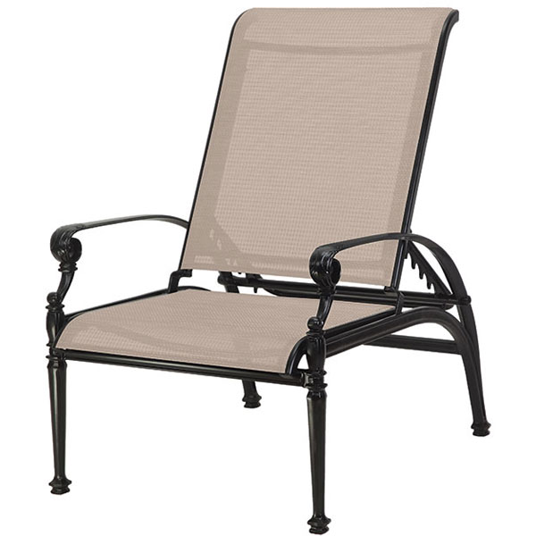 Grand Terrace Cast Aluminum Sling Reclining Chair by Gensun - Image 2